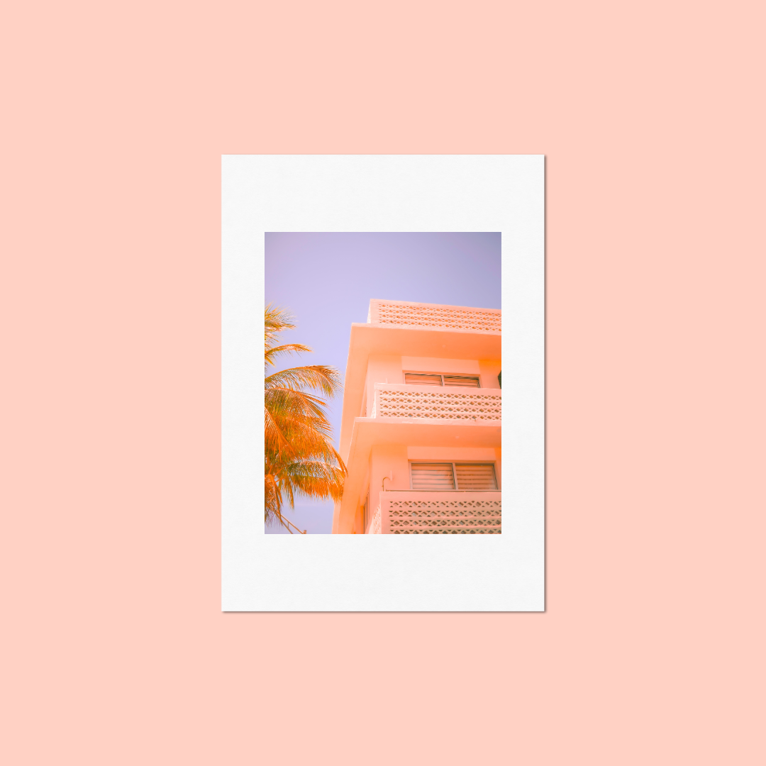 'Pink Motel' Art Print by Gabbi Rae (8x10" print in an 11x14" mat)