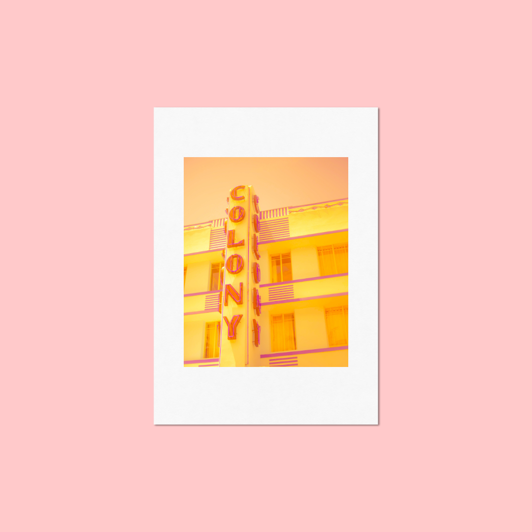 ‘Colony Hotel' Art Print by Gabbi Rae (8x10" print in an 11x14" mat)