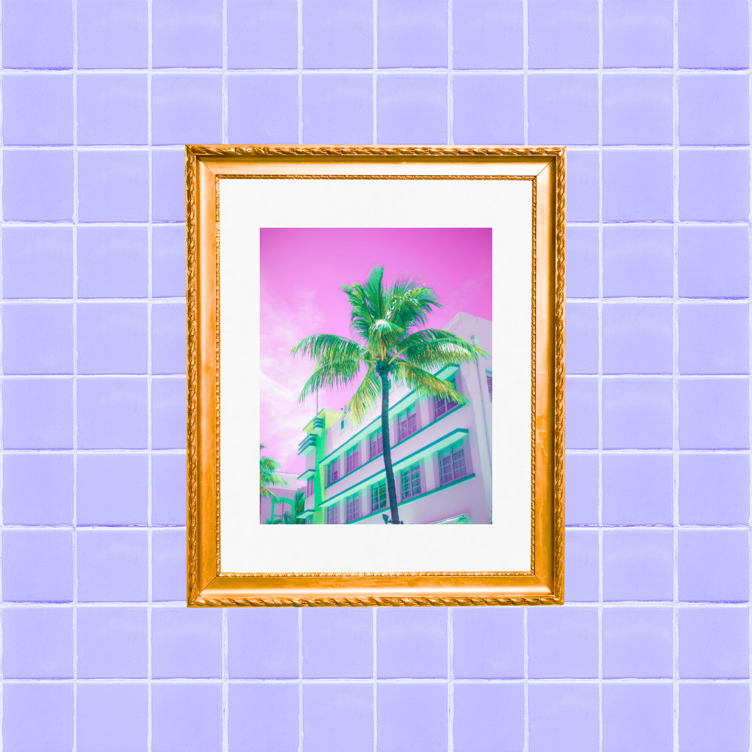 'Synthwave Summer' Art Print by Gabbi Rae (8x10" print in an 11x14" mat)