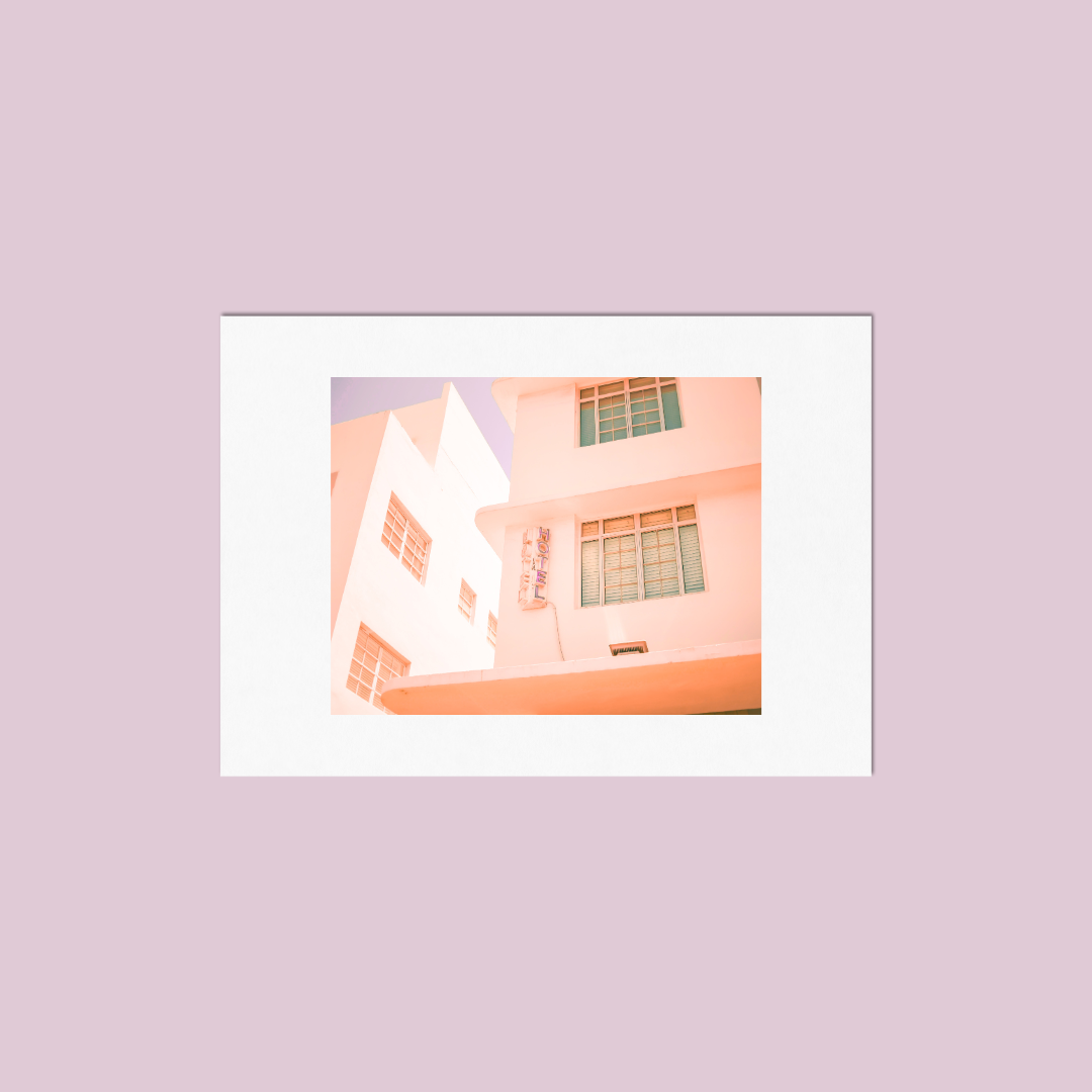 'Peach Hotel' Art Print by Gabbi Rae (8x10" print in an 11x14" mat)