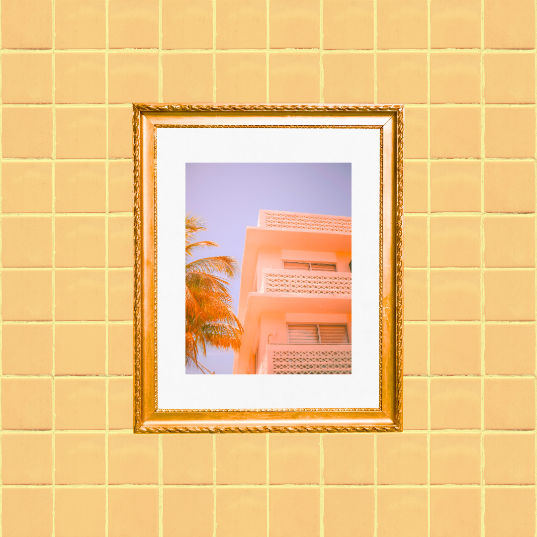 'Pink Motel' Art Print by Gabbi Rae (8x10" print in an 11x14" mat)