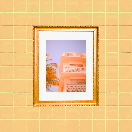 'Pink Motel' Art Print by Gabbi Rae (8x10" print in an 11x14" mat)