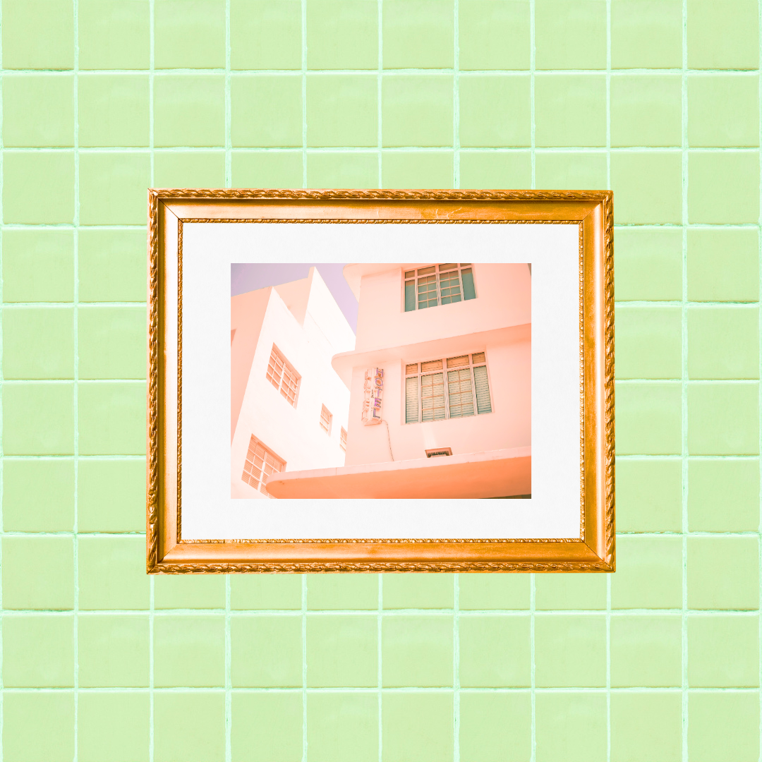'Peach Hotel' Art Print by Gabbi Rae (8x10" print in an 11x14" mat)