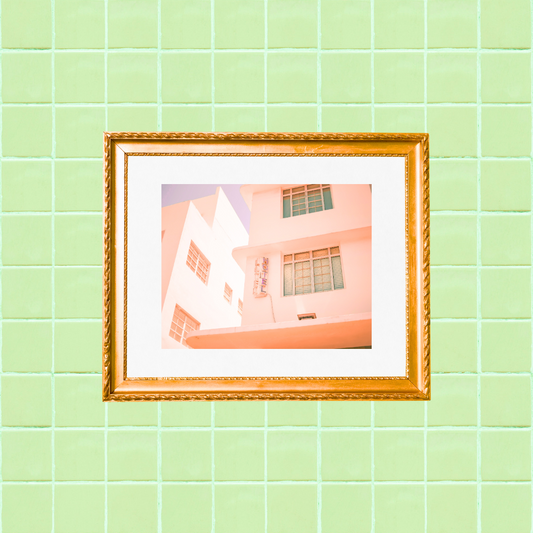'Peach Hotel' Art Print by Gabbi Rae (8x10" print in an 11x14" mat)